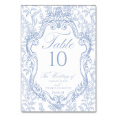 Wedding Crest Blue Floral Elegant Script Kaart (Voorkant)