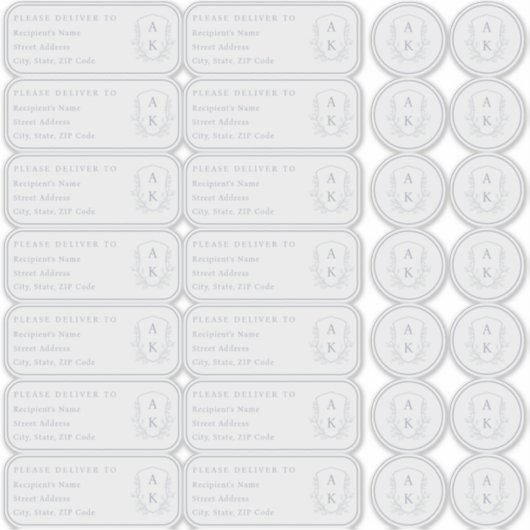 Wedding Crest Individuele naam adres en zegels Sticker (Voorkant)