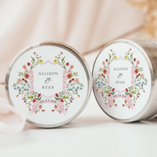 Wedding Crest Monogram met Fantasievolle Tuin Ronde Sticker