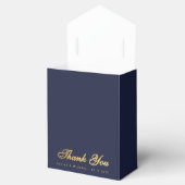 Wedding Crest Navy Blue Dank u Faux Gold Foil Bedankdoosjes (Geopend)