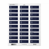 Wedding Crest Navy Blue Monogram  Elegant Etiket (Full Sheet)