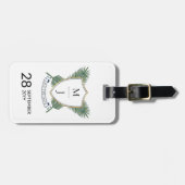 Wedding Crest Save the Date Palm and Hibiscus Bagagelabel (Voorkant horizontaal)