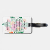 Wedding Crest Save the Date Palm and Hibiscus Bagagelabel (Achterkant horizontaal)