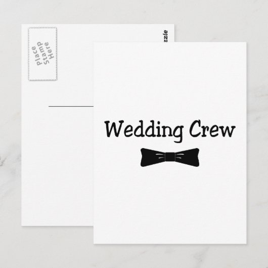 Wedding Crew Bowtie Briefkaart (Voorkant / Achterkant)