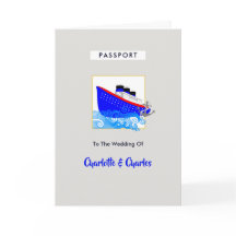 Wedding Cruise Destination Wedding Passport Uitnod