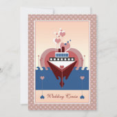 Wedding Cruise Heart Ship Uitnodiging (Voorkant)
