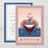Wedding Cruise Heart Ship Uitnodiging (Voorkant / Achterkant)