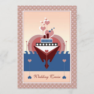 Wedding Cruise Heart Ship Uitnodiging