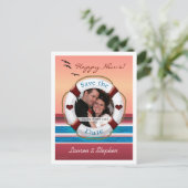 Wedding Cruise Save the Date Foto Lijst Briefkaart (Staand voorkant)