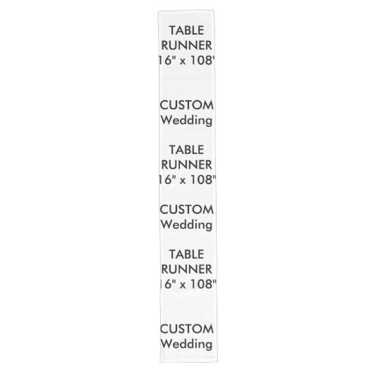 Wedding Custom Table Runner 16 x 108 inch Lange Tafelloper (Voorkant)