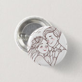Wedding cute badge ronde button 3,2 cm (Voorkant /achterkant)