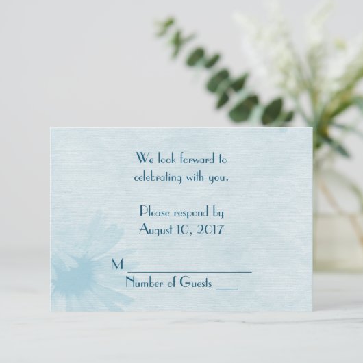Wedding Daisy RSVP Kaart (Staand voorkant)