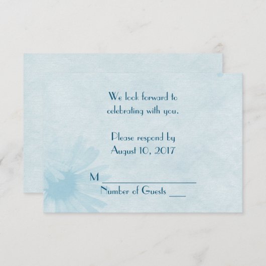 Wedding Daisy RSVP Kaart (Voorkant / Achterkant)