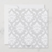 Wedding Damask Monogram Names Green Invitation Kaart (Achterkant)