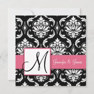 Wedding Damask Monogram Uitnodigingen Honeysuckle