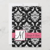 Wedding Damask Monogram Uitnodigingen Honeysuckle (Voorkant)