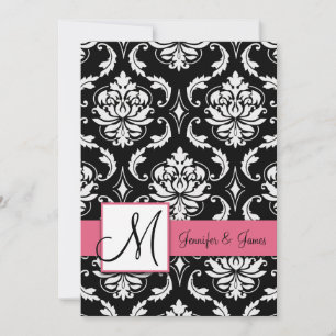 Wedding Damask Monogram Uitnodigingen Honeysuckle