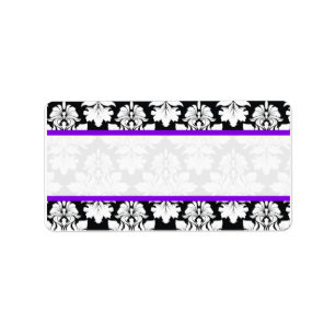Wedding Damask Paarse Adresetiketten Etiket