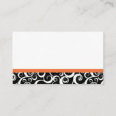 Wedding Damask Swirls Table Place Card in Oranje Plaatskaartje (Achterkant)