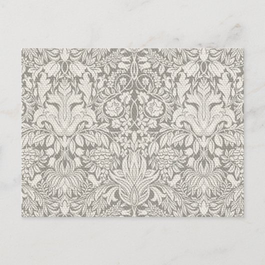 Wedding Damask Vintage White Wedding Old Lace Briefkaart (Voorkant)