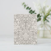 Wedding Damask Vintage White Wedding Old Lace Briefkaart (Staand voorkant)