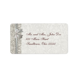 Wedding Damask Vintage White Wedding Old Lace Etiket