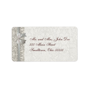 Wedding Damask Vintage White Wedding Old Lace Etiket