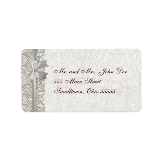 Wedding Damask Vintage White Wedding Old Lace Etiket (Voorkant)