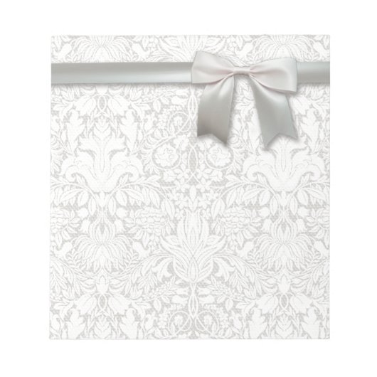 Wedding Damask Vintage White Wedding Old Lace Notitieblok (Voorkant)