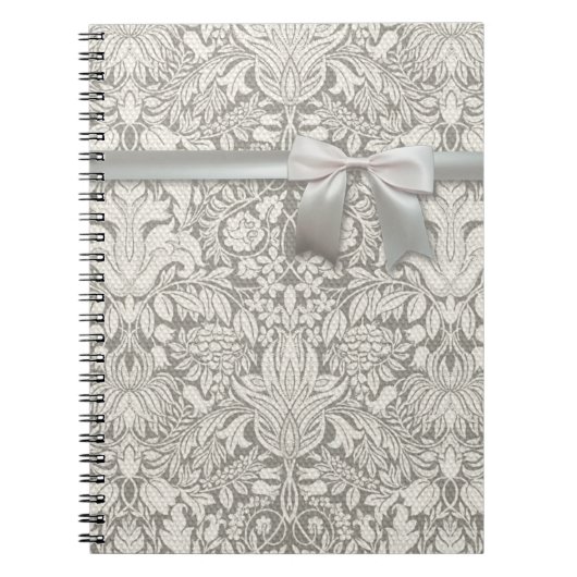 Wedding Damask Vintage White Wedding Old Lace Notitieboek (Voorkant)