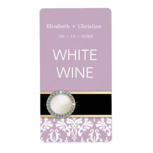 Wedding Damask Wine Labels