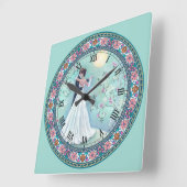 Wedding Dance Roman Numeral Vierkante Klok (Hoek)
