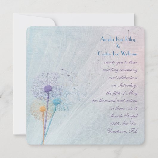 Wedding Dandelion Bouquet Kaart (Voorkant)