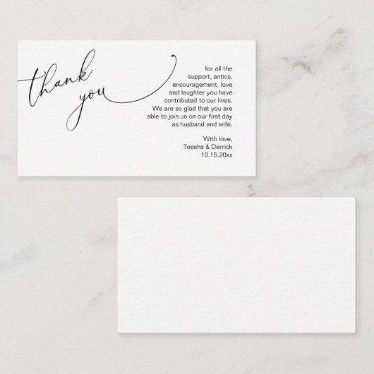 Wedding Dank je, in Modern romantisch thema Enclos Informatiekaartje (Voorkant / Achterkant)