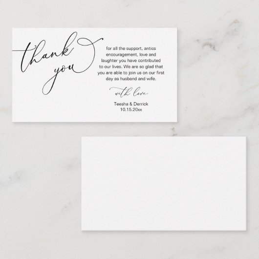 Wedding Dank je, in Modern romantisch thema Enclos Informatiekaartje (Voorkant / Achterkant)