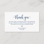 Wedding Dank je, modern script, Classy Navy Blue Informatiekaartje (Voorkant)