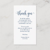 Wedding Dank je, modern script, Classy Navy Blue Informatiekaartje (Voorkant)