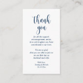 Wedding Dank je, modern script, Classy Navy Blue Informatiekaartje (Voorkant)