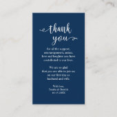Wedding Dank je, Modern Simple Rustic Navy Blue Informatiekaartje (Voorkant)