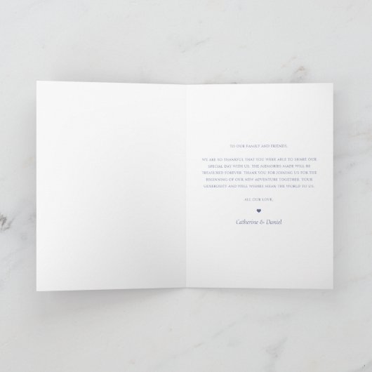 Wedding Dank je Waterverf Wisteria Floral Bedankkaart (Binnen)