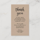 Wedding Dank je wel, Modern Rustic Brown Kraft Enc Informatiekaartje (Voorkant)