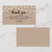 Wedding Dank je wel, Modern Rustic Brown Kraft Enc Informatiekaartje (Voorkant / Achterkant)