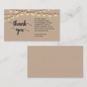 Wedding Dank je wel, Modern Rustic Brown Kraft Informatiekaartje (Voorkant / Achterkant)