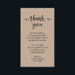 Wedding Dank je wel, Modern Rustic Brown Kraft Informatiekaartje<br><div class="desc">Dit is de Rustic moderne bruine Kraft,  bruiloft bedankt Kaart Enclosure. U kunt de doopvontkleuren veranderen,  en uw trouwdetails in de passende doopvont/het schrijven toevoegen. #TeeshaDerrick</div>