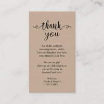 Wedding Dank je wel, Modern Rustic Brown Kraft