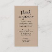 Wedding Dank je wel, Modern Rustic Brown Kraft Informatiekaartje (Voorkant)