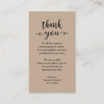 Wedding Dank je wel, Modern Rustic Brown Kraft