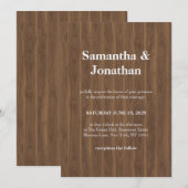 Wedding dark wood simple kaart (Voorkant / Achterkant)