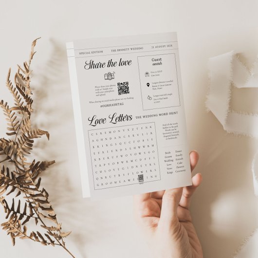 Wedding Day Custom Krant Programma Boekje