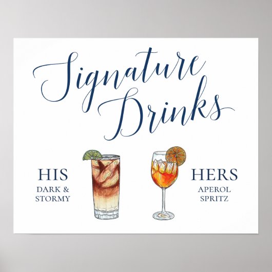 Wedding Day Signature Cocktails Poster (Voorkant)
